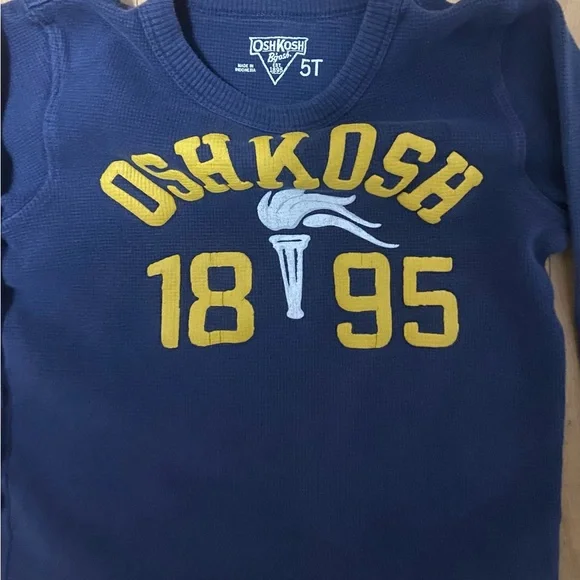 OshKosh B'gosh Navy Long Sleeve Tee with Yellow Print - Picture 2 of 2